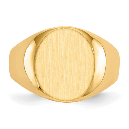 14K Yellow Gold 14.5x12.0mm Open Back Men's Signet Ring