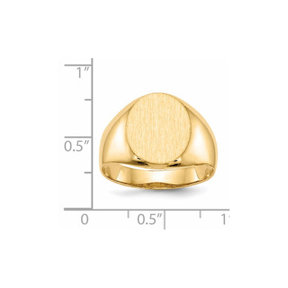 14K Yellow Gold 14.5x12.0mm Open Back Men's Signet Ring