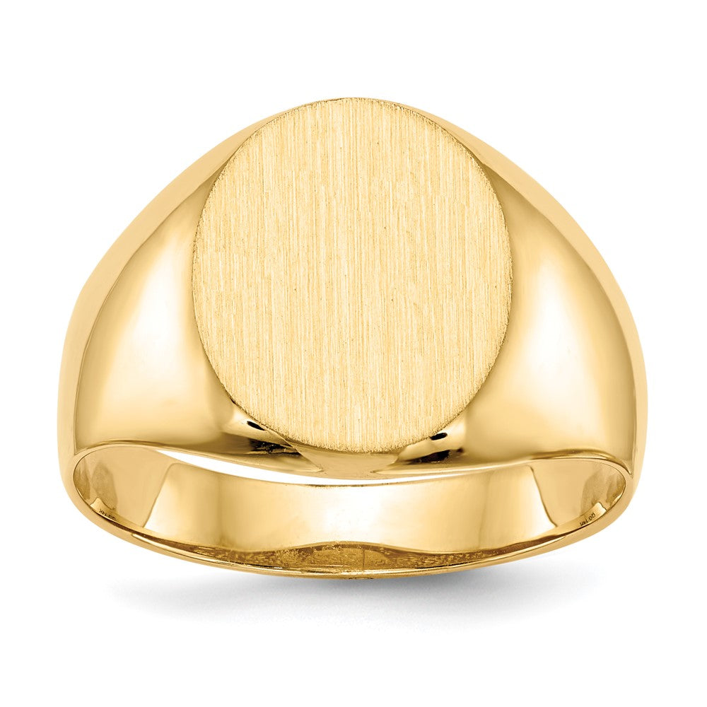 14K Yellow Gold 14.5x12.0mm Open Back Men's Signet Ring