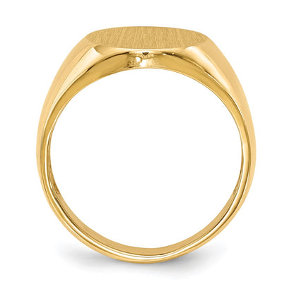 14K Yellow Gold 11.5mm x12.5mm Open Back Men's Signet Ring
