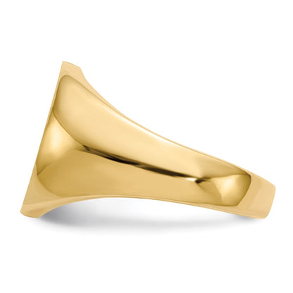 14K Yellow Gold 11.5mm x12.5mm Open Back Men's Signet Ring