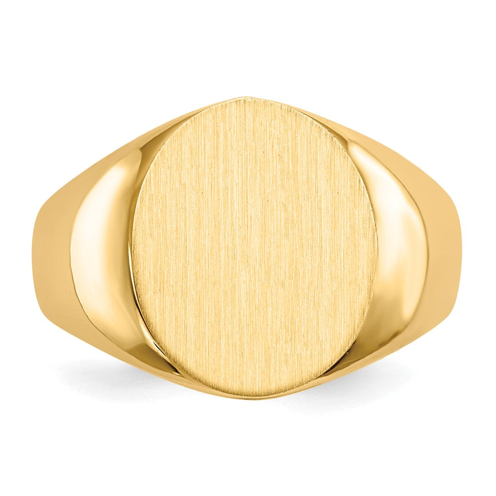 14K Yellow Gold 11.5mm x12.5mm Open Back Men's Signet Ring