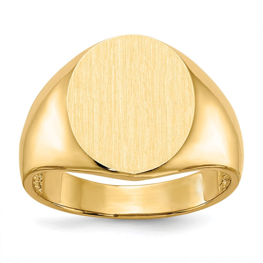14K Yellow Gold 11.5mm x12.5mm Open Back Men's Signet Ring