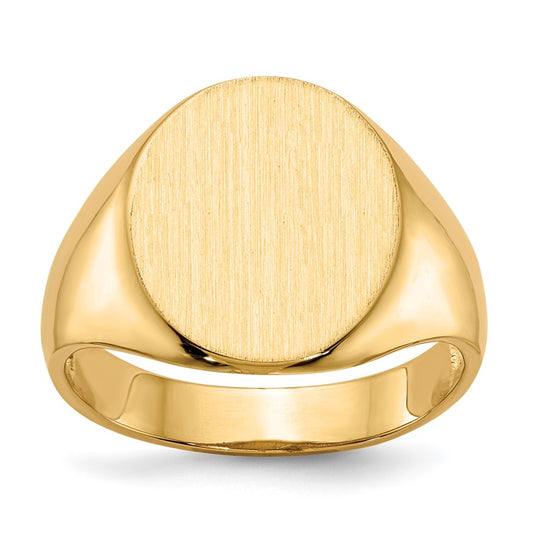 14K Yellow Gold 14.0x13.0mm Open Back Mens Signet Ring