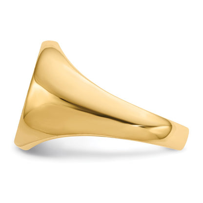 14K Yellow Gold 15.0x13.5mm Open Back Men's Signet Ring