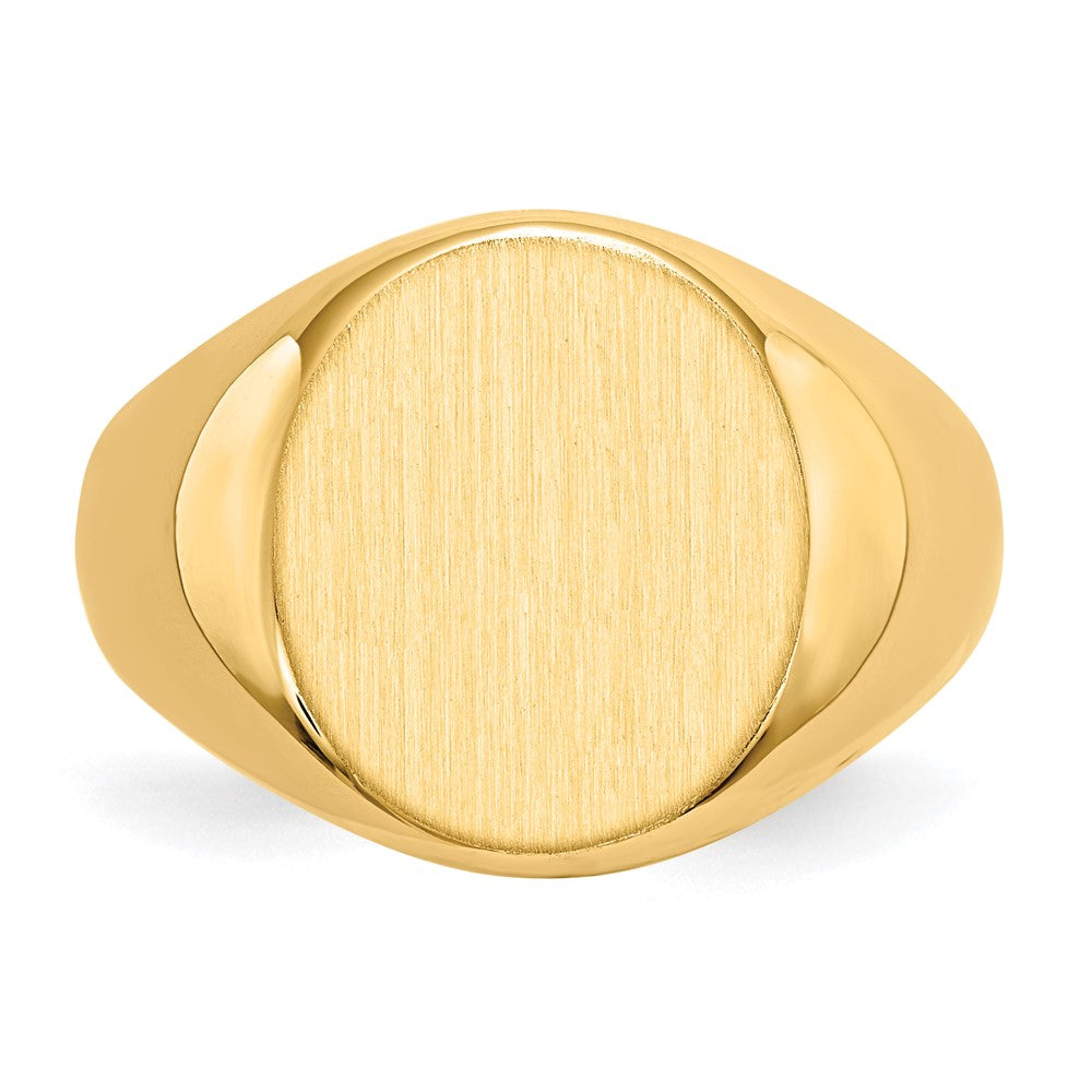 14K Yellow Gold 15.0x13.5mm Open Back Men's Signet Ring