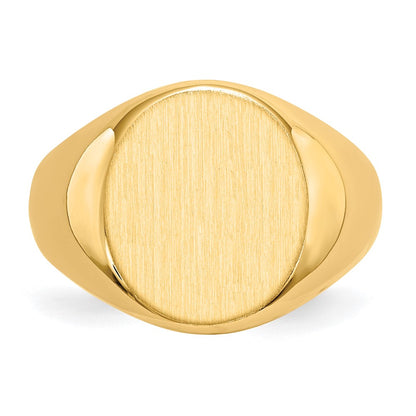 14K Yellow Gold 15.0x13.5mm Open Back Men's Signet Ring