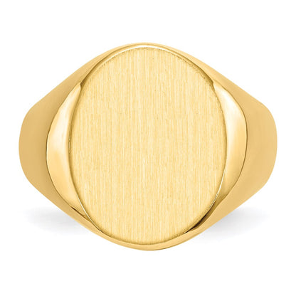 14K Yellow Gold 18.0x14.5mm Open Back Men's Signet Ring