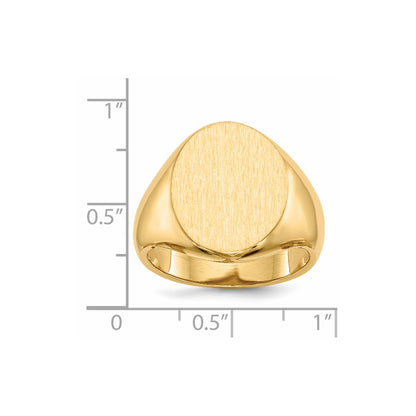 14K Yellow Gold 18.0x14.5mm Open Back Men's Signet Ring