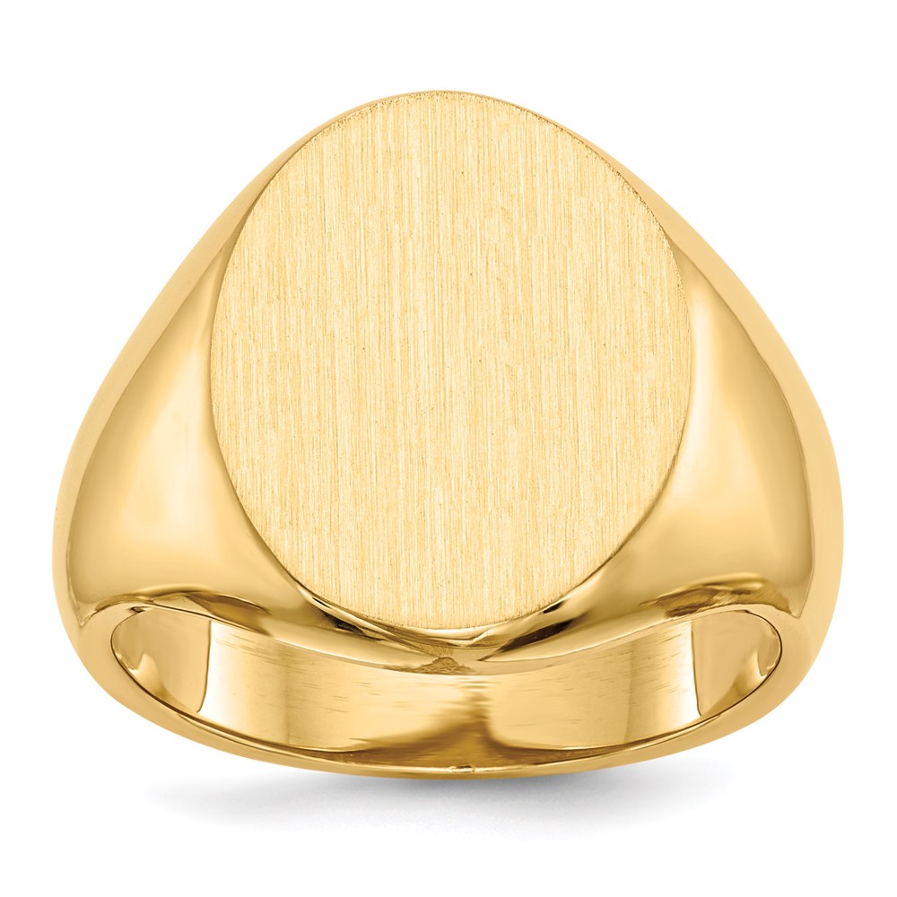 14K Yellow Gold 18.0x14.5mm Open Back Men's Signet Ring
