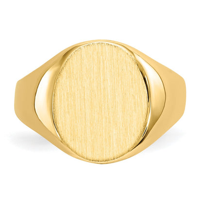 14K Yellow Gold 10.5x12mm Closed Back Signet Ring