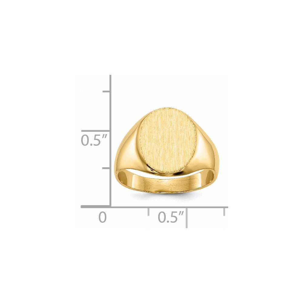 14K Yellow Gold 10.5x12mm Closed Back Signet Ring