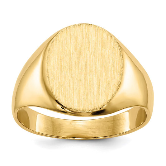 14K Yellow Gold 10.5x12mm Closed Back Signet Ring