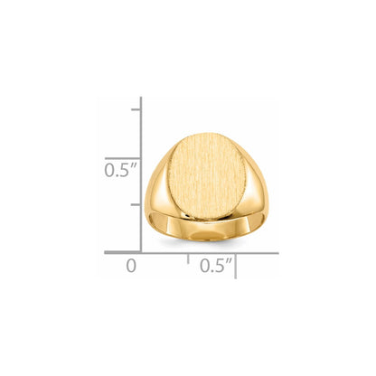 14K Yellow Gold 13.5x12.0mm Closed Back Signet Ring