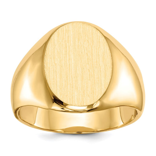 10k yellow gold 16 0x11 5mm closed back mens signet ring 1rs145