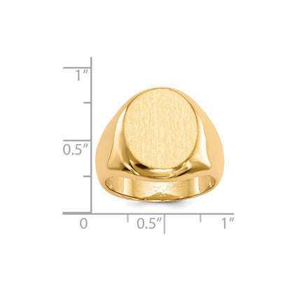 14K Yellow Gold 16.5x13.5mm Closed Back Men's Signet Ring