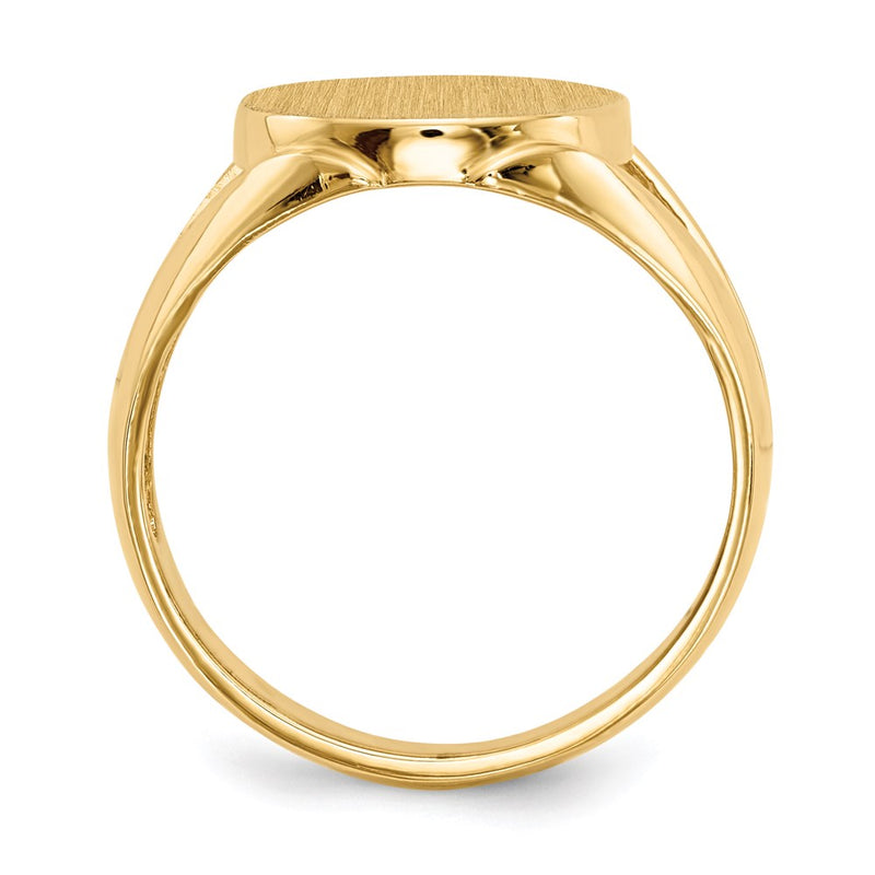 14K Yellow Gold 14.5x12.5mm Open Back Signet Ring