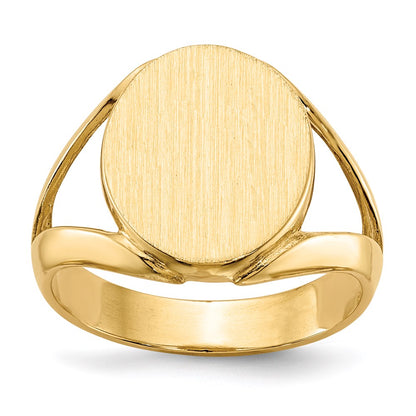 14K Yellow Gold 14.5x12.5mm Open Back Signet Ring