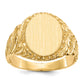 14K Yellow Gold 13.0x10.5mm Closed Back Men's Signet Ring