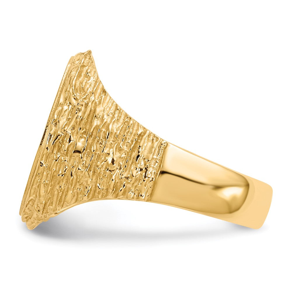 14K Yellow Gold 17.0x14.0mm Open Back Men's Signet Ring