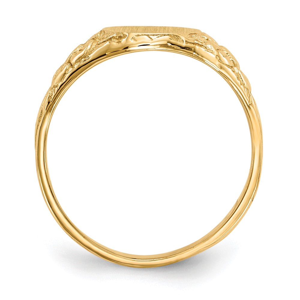 14K Yellow Gold 10.0x8.0mm Closed Back Signet Ring