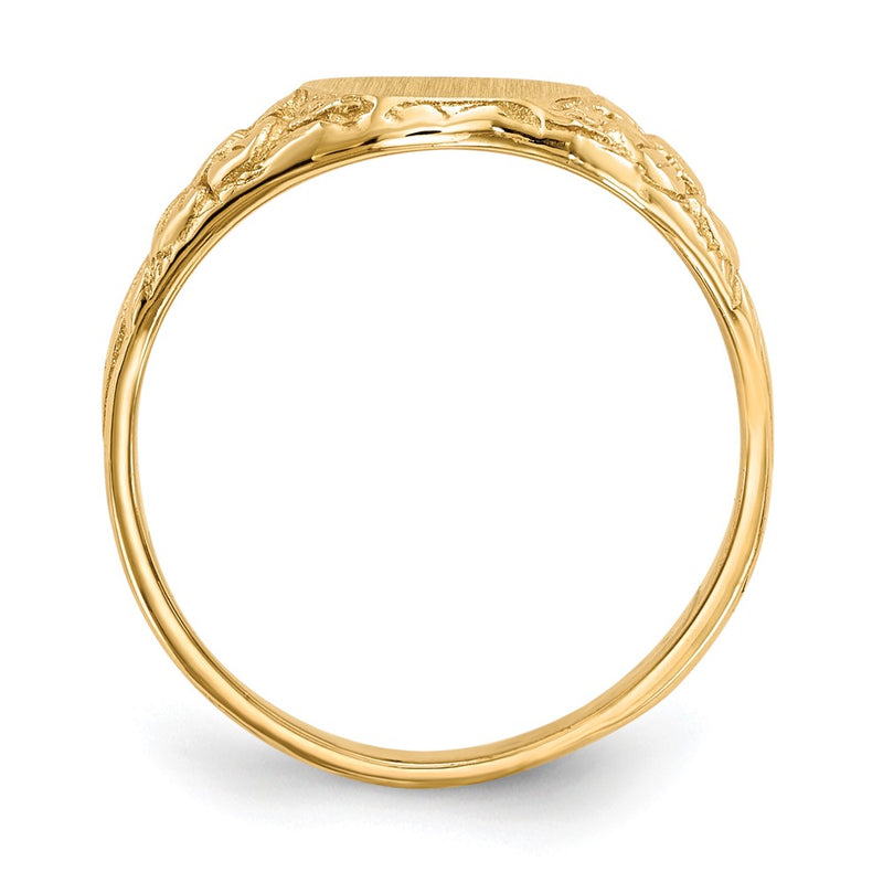 14K Yellow Gold 10.0x8.0mm Closed Back Signet Ring
