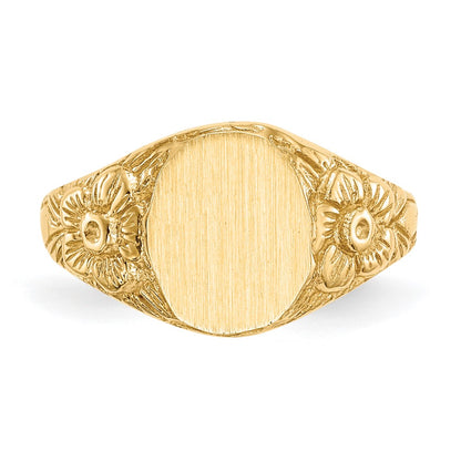 14K Yellow Gold 10.0x8.0mm Closed Back Signet Ring
