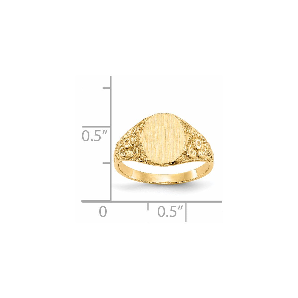 14K Yellow Gold 10.0x8.0mm Closed Back Signet Ring