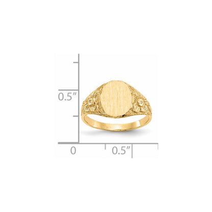 14K Yellow Gold 10.0x8.0mm Closed Back Signet Ring