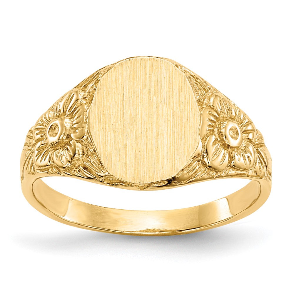 14K Yellow Gold 10.0x8.0mm Closed Back Signet Ring