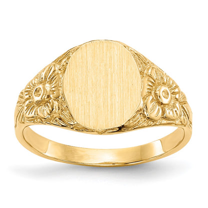 14K Yellow Gold 10.0x8.0mm Closed Back Signet Ring