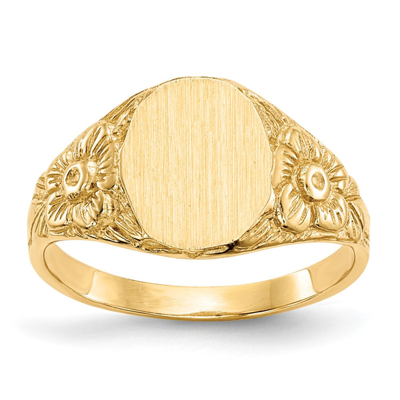 14K Yellow Gold 10.0x8.0mm Closed Back Signet Ring