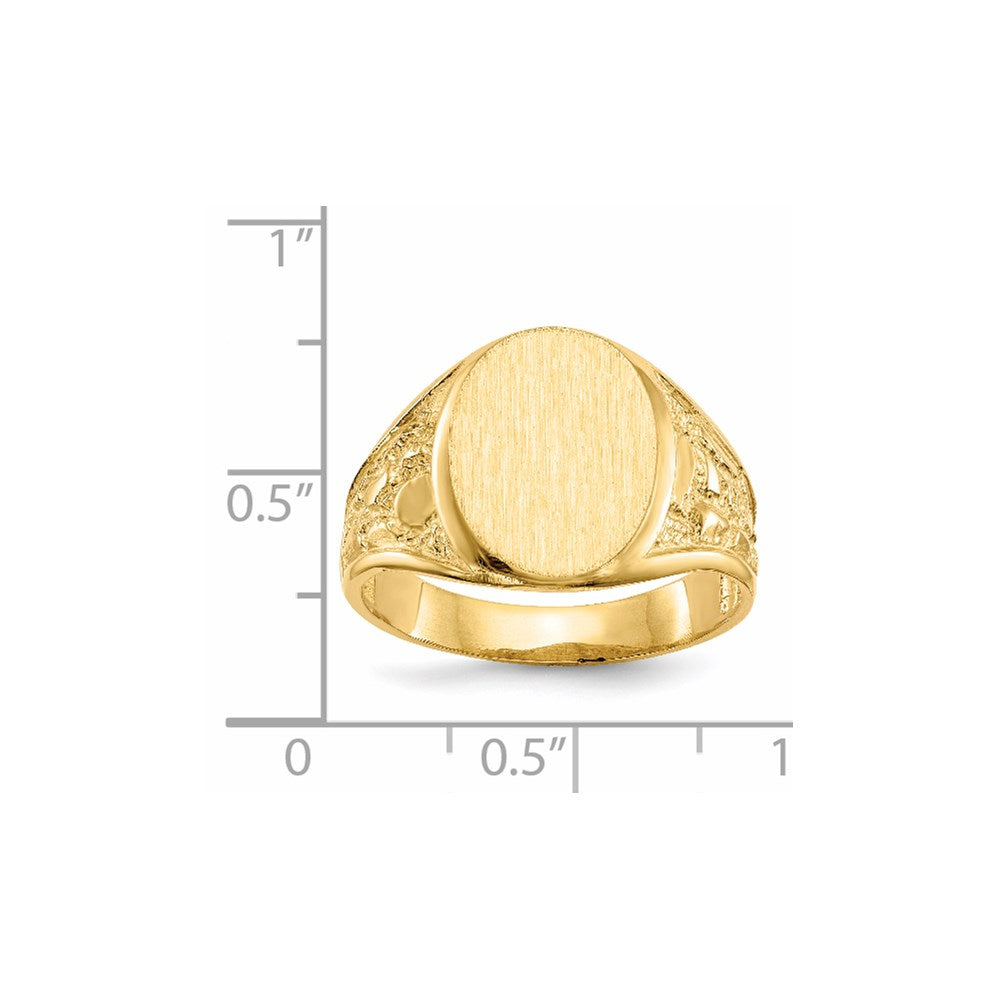 CUSTOM ORDER MICHEL BOLLI - 14K Yellow Gold 15.0x11.5mm Open Back Men's Signet Ring