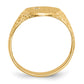 14K Yellow Gold 16.0x12.0mm Open Back VS Real Diamond Men's Signet Ring
