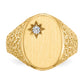 14K Yellow Gold 16.0x12.0mm Open Back AA Real Diamond Men's Signet Ring