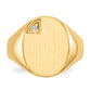 14K Yellow Gold 17.0x13.0mm Open Back AAA Real Diamond Men's Signet Ring