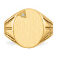 14K Yellow Gold 16.0x14.0mm Open Back VS Real Diamond Men's Signet Ring