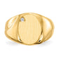 14K Yellow Gold 14.0x11.5mm Open Back AA Real Diamond Men's Signet Ring