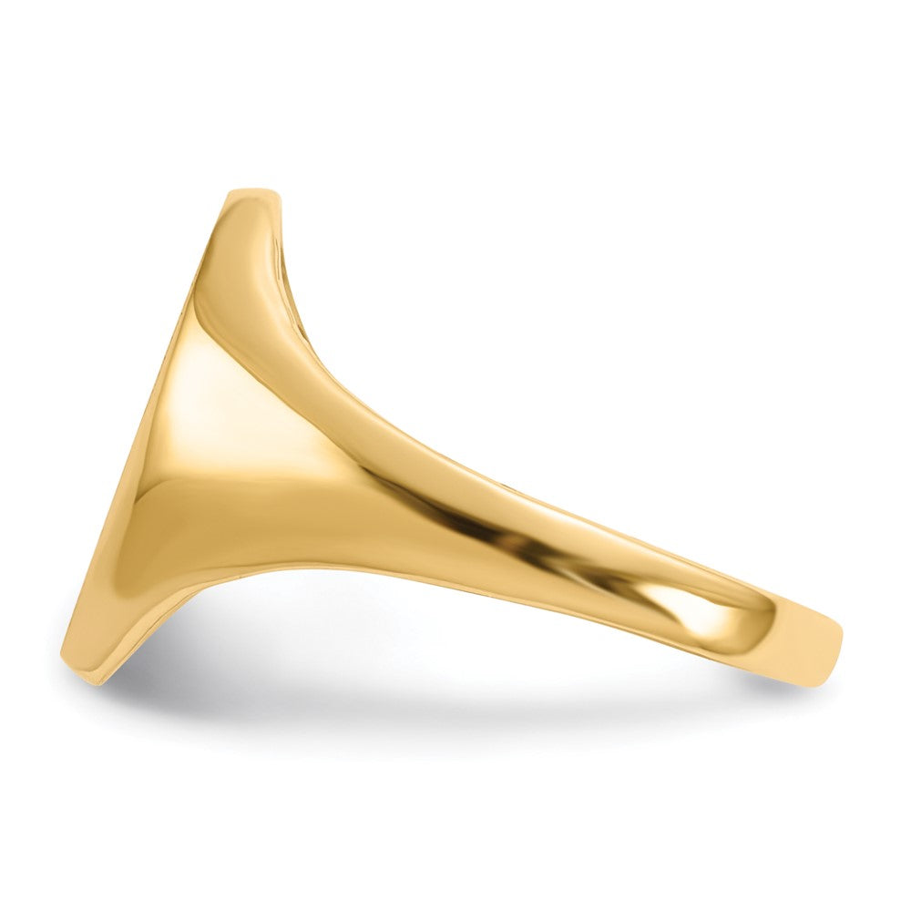 14K Yellow Gold 14.0x8.5mm Closed Back Signet Ring