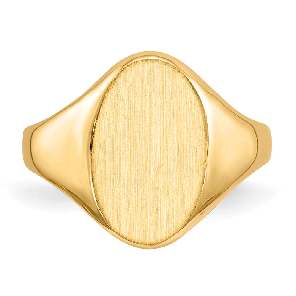 14K Yellow Gold 14.0x8.5mm Closed Back Signet Ring