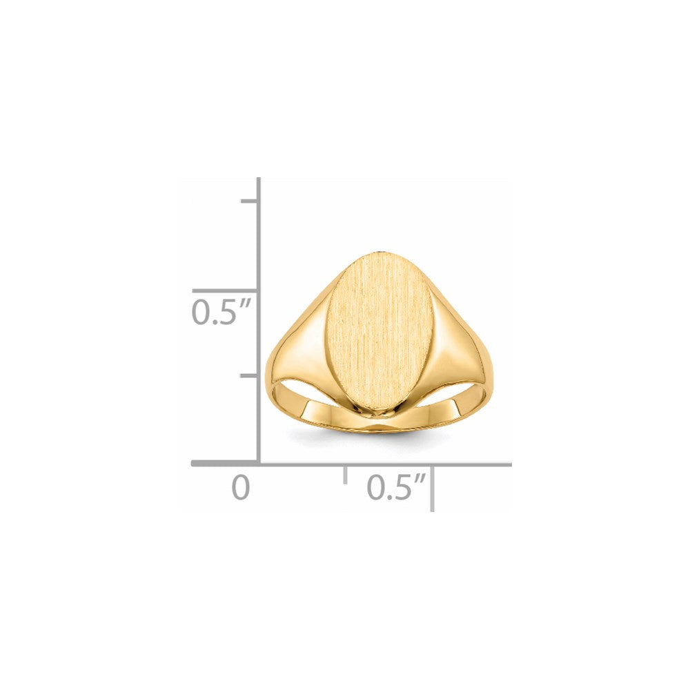 14K Yellow Gold 14.0x8.5mm Closed Back Signet Ring