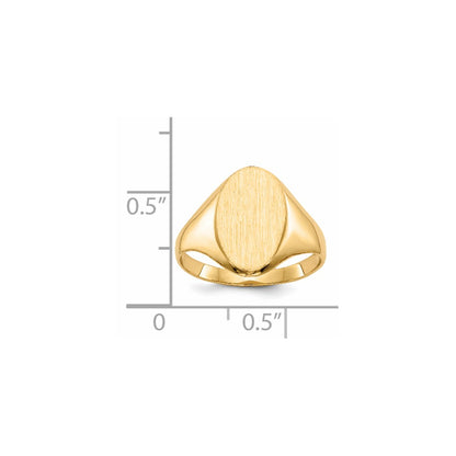 14K Yellow Gold 14.0x8.5mm Closed Back Signet Ring