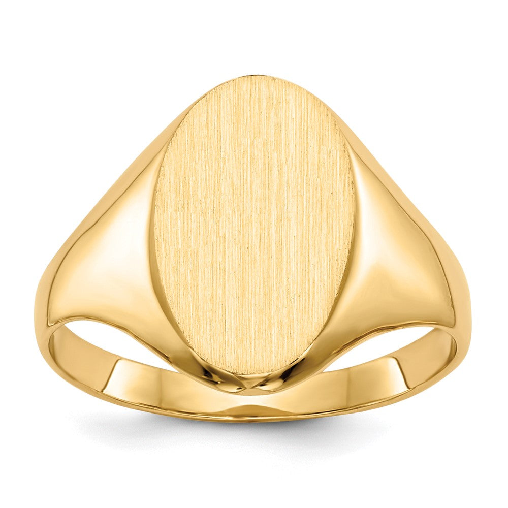 14K Yellow Gold 14.0x8.5mm Closed Back Signet Ring