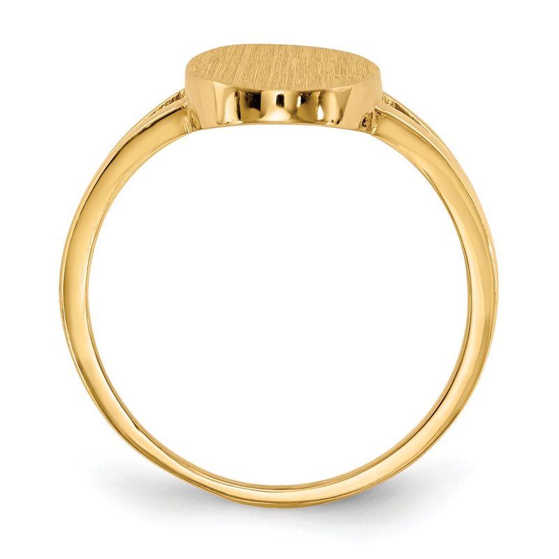 14K Yellow Gold 13.5x8.5mm Closed Back Signet Ring