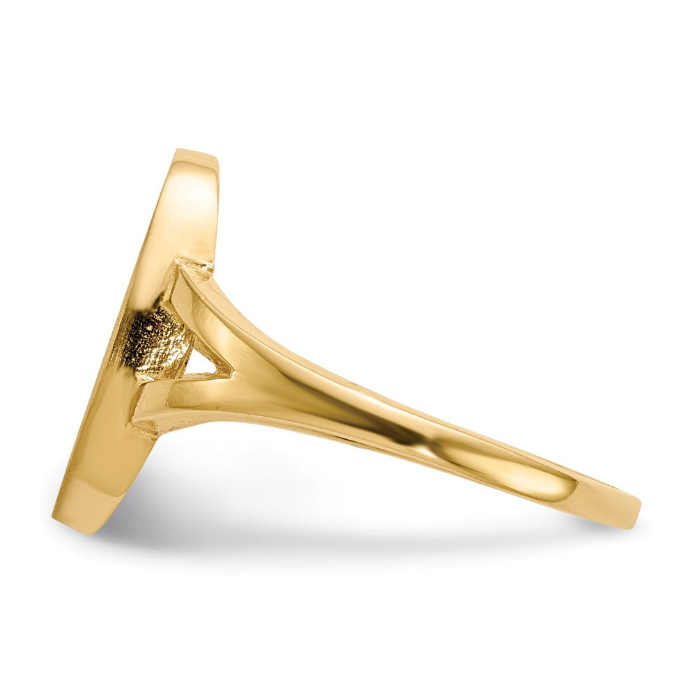 14K Yellow Gold 13.5x8.5mm Closed Back Signet Ring