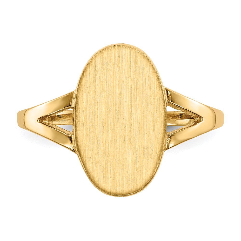 14K Yellow Gold 13.5x8.5mm Closed Back Signet Ring