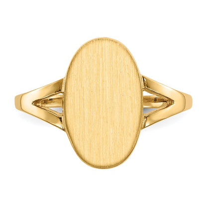 14K Yellow Gold 13.5x8.5mm Closed Back Signet Ring
