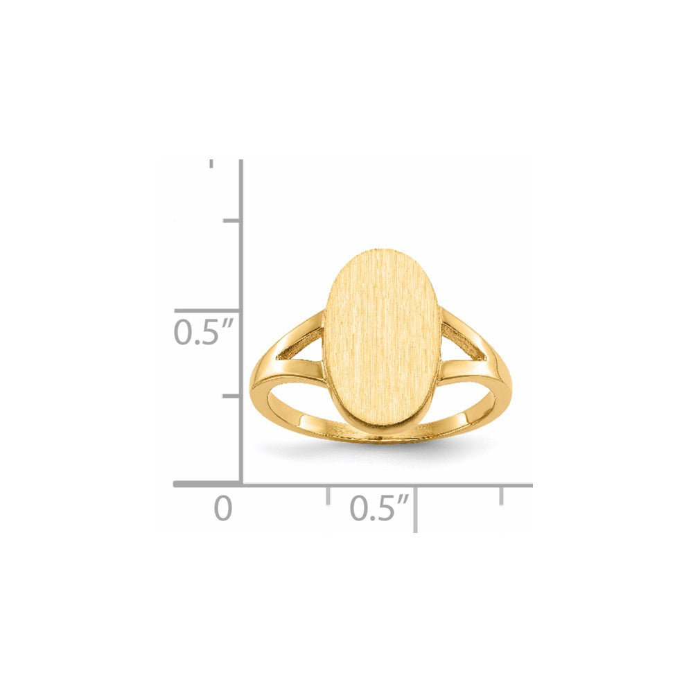 14K Yellow Gold 13.5x8.5mm Closed Back Signet Ring