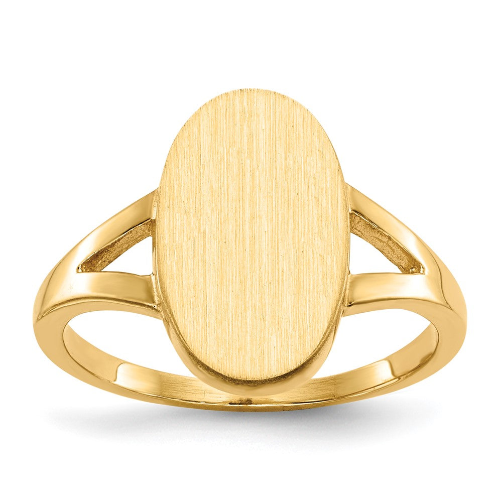 14K Yellow Gold 13.5x8.5mm Closed Back Signet Ring