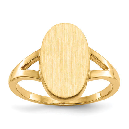 14K Yellow Gold 13.5x8.5mm Closed Back Signet Ring